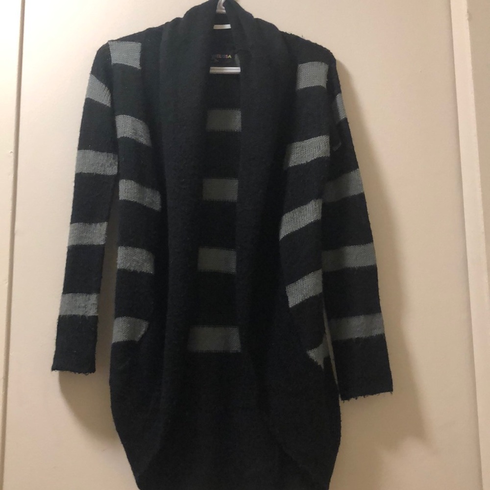 Grey and black stripped cardigan